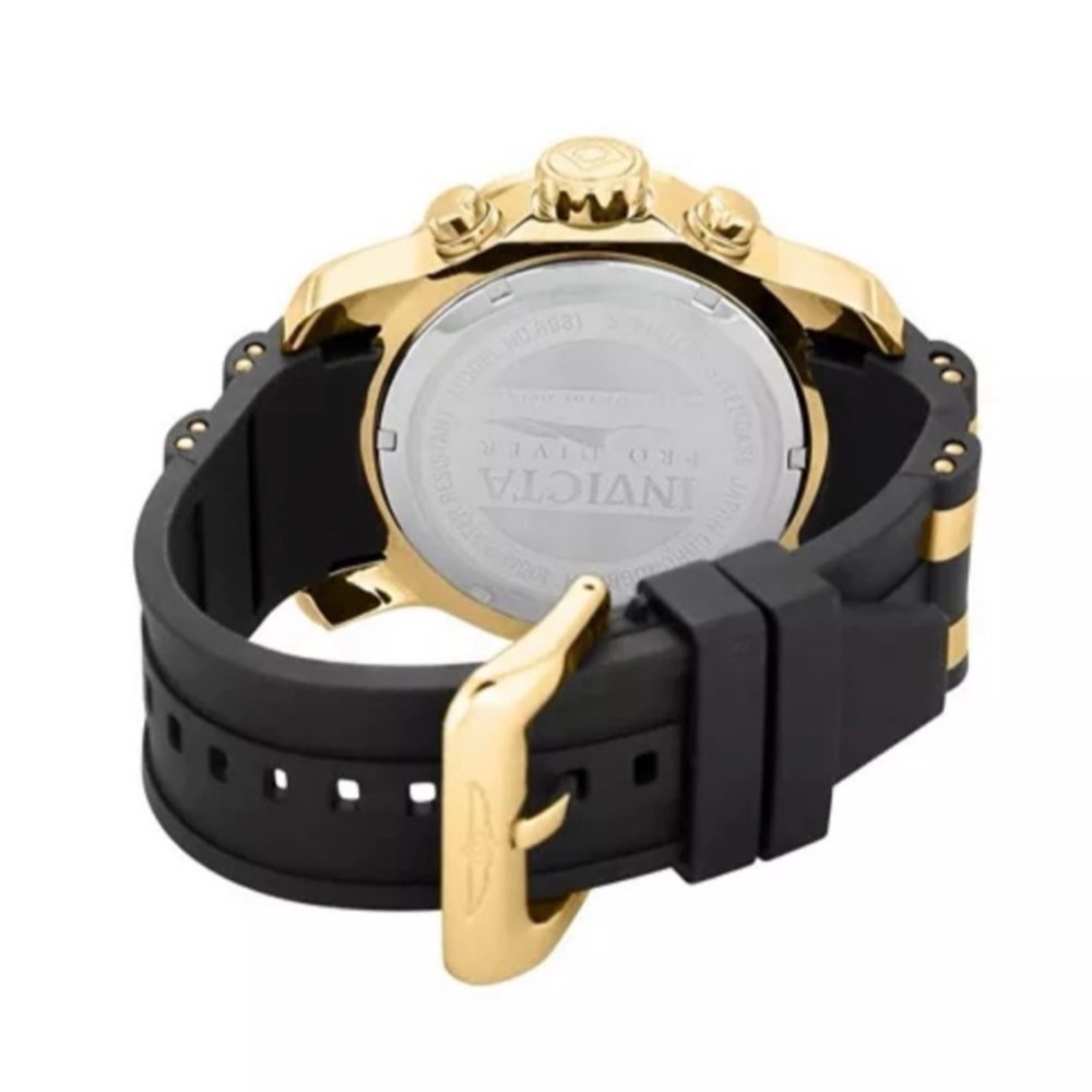 Invicta men’s Black and Gold Chronograph Pro Diver Stainless Steel Quartz Watch - Picture 4 of 9